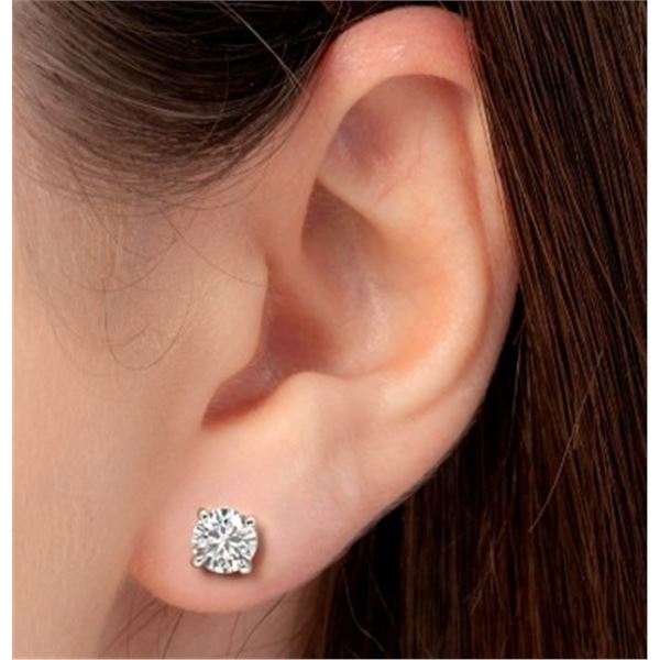14KT WHITE GOLD LAB DIAMOND EARRINGS