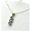 GOLD PLATED STERLING SILVER NATURAL TANZANITE