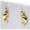 14KT YELLOW GOLD CZ (0.40CT) DOLPHIN