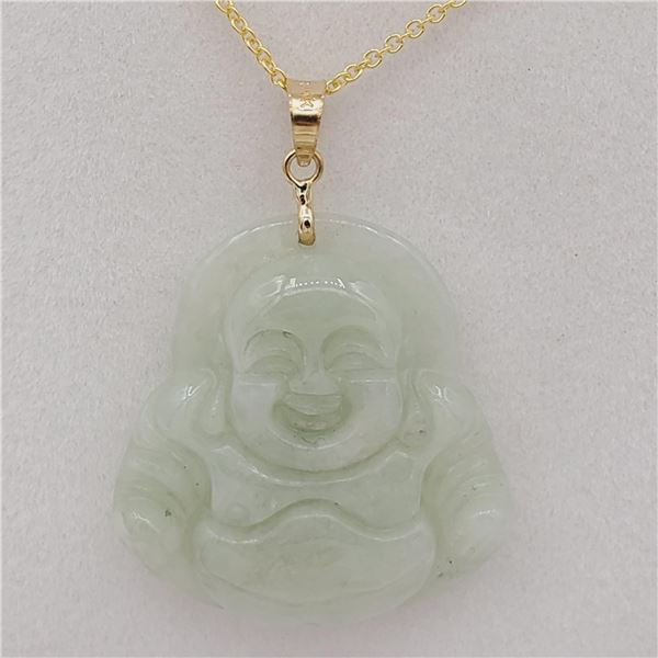14KT YELLOW GOLD JADEITE (20.74CT)  BUDDHA