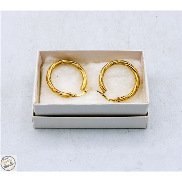 10K GOLD STAMPED HOOP EARRINGS