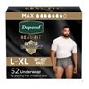 Image 1 : NEW 52CT DEPEND ADULT UNDERWEAR FOR MEN L-XL