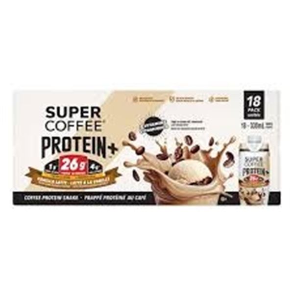 18 X 330ML SUPER COFFEE PROTEIN+ SHAKE VANILLA LAT