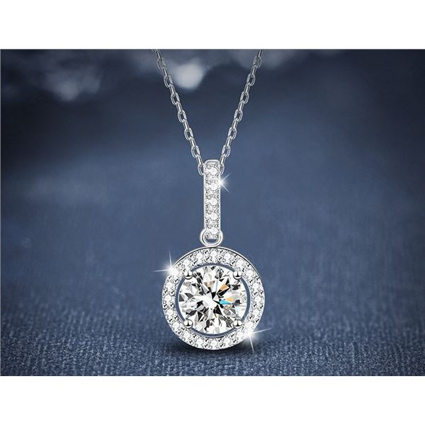 1 CT GRA CERTIFIED ROUND BRILLIANT 925S NECKLACE