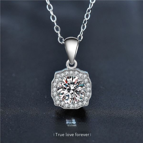 1 CT GRA CERTIFIED ROUND BRILLIANT 925S NECKLACE
