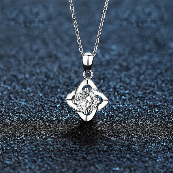 1 CT GRA CERTIFIED ROUND BRILLIANT 925S NECKLACE
