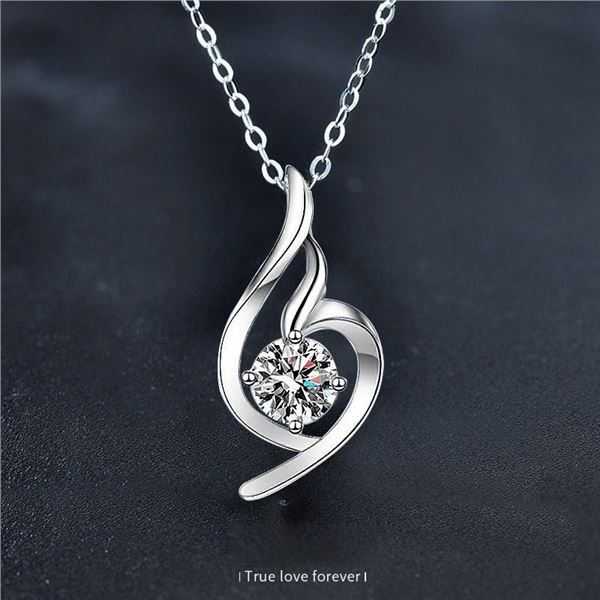 1 CT GRA CERTIFIED ROUND BRILLIANT 925S NECKLACE