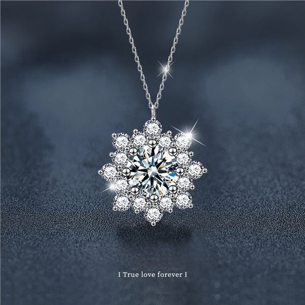 1 CT GRA CERTIFIED ROUND BRILLIANT 925S NECKLACE