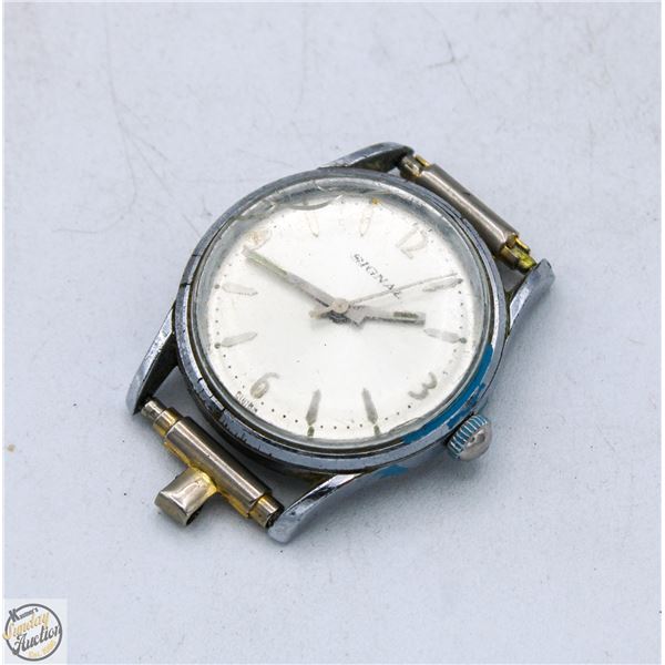 VINTAGE SIGNAL SWISS MEN'S WATCH, RUNS