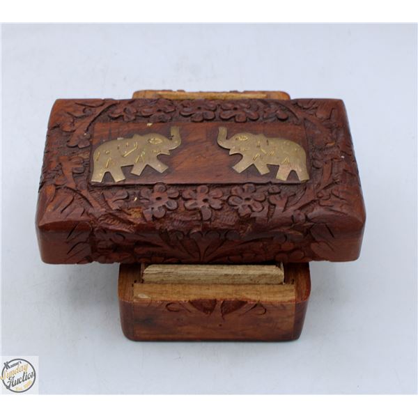 VINTAGE INDIAN MARQUETRY TRINKET BOX, HANDMADE
