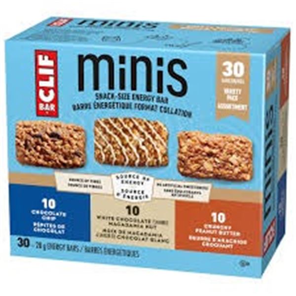 30 X 28G CLIF BAR MINIS SNACK SIZE ENERGY BARS VAR