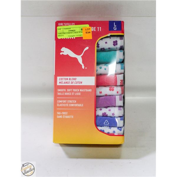 10PK GIRLS BIKINI LARGE PUMA BRIEFS