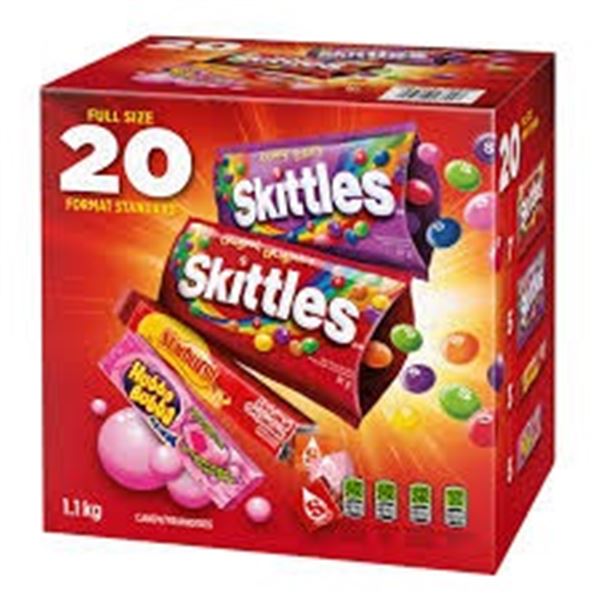 1.1KG 20 FULL SIZE SKITTLE STARBURST HUBBA CANDY