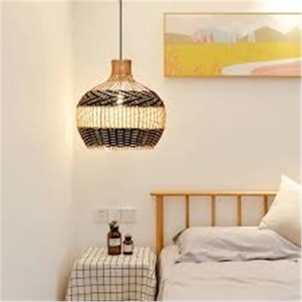 NEW ARTURESTHOME 1 LIGHT RATTAN PENDANT LIGHT