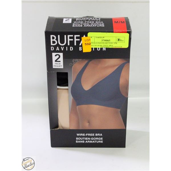 BUFFALO DAVID BITTON 2PK MEDIUM WIRE FREE BRA