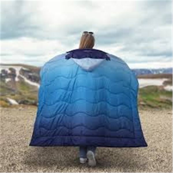 NEW BELOW ZERO HOODIE BLUE BLANKET