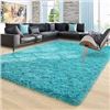 Image 1 : NEW LOLI KNDLKD SHAG AREA RUG TEAL 2'-3" X 3'-9"