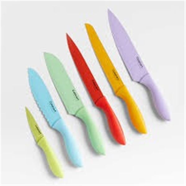 REPACKED CUISINART 6PC CERAMIC COATED KNIFE SET