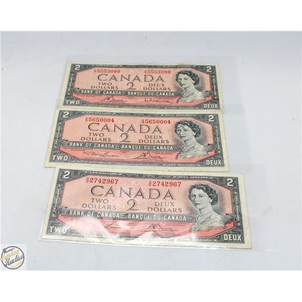 LOT OF 4 1954 2 DOLLAR NOTES