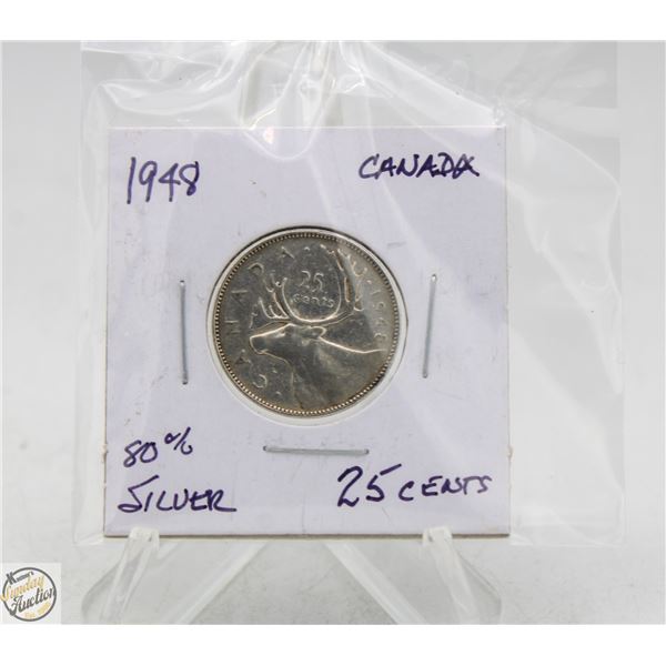 1948 80% SILVER 25 CENTS