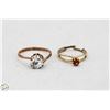 Image 1 : 2 LADIES RINGS - ONE IS ROLLED GOLD - SIZE 6-7