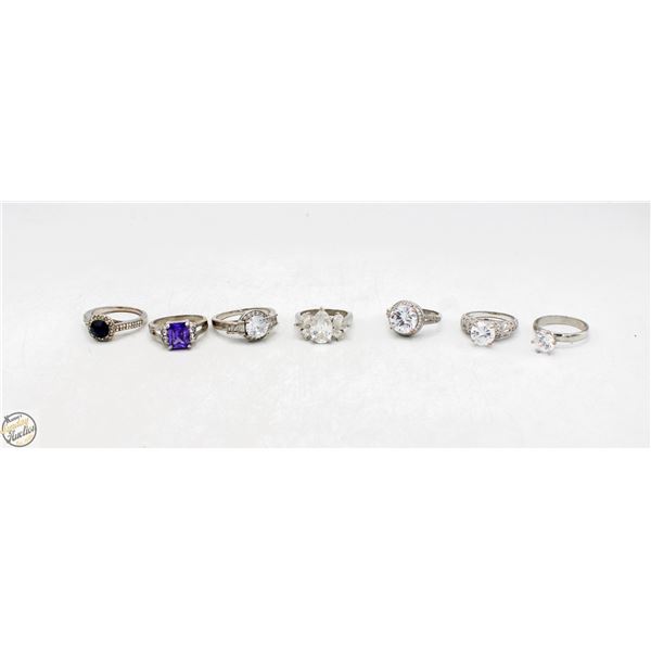 7 SILVER TONE/PLATE LADIES WEDDING RING STYLE WITH