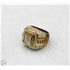 Image 1 : HEAVILY JEWELED GOLD TONE RING - LARGE/HEAVY