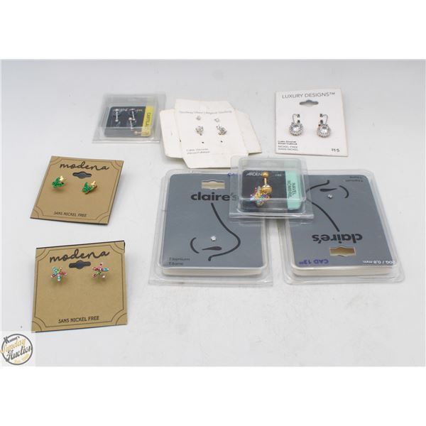 7 NEW SETS OF EARRINGS AND NOSE RINGS
