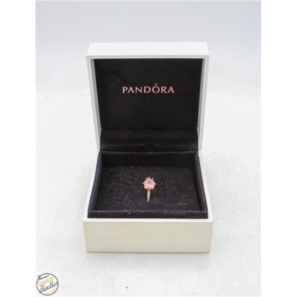 LADIES GOLD PLATED PANDORA RING SZ 7.5