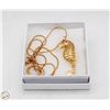 Image 1 : GOLD TONE PENDANT WITH LARGE SEAHORSE PENDANT