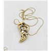 Image 1 : GOLD TONE NECKLACE WITH JEWELED TOOTH PENDANT