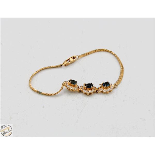 GOLD PLATED JEWELED BRACELET
