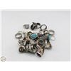 Image 1 : LARGE COLLECTION OF SILVER TONE RINGS VARIOUS SIZE