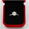 Image 1 : 2CT MOISSANITE SILVER RING SIZE 6.5 WITH APPRAISAL