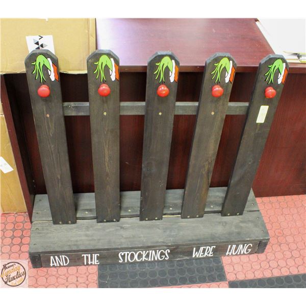CUSTOM MADE STOCKING HANGER WITH GRINCH THEME