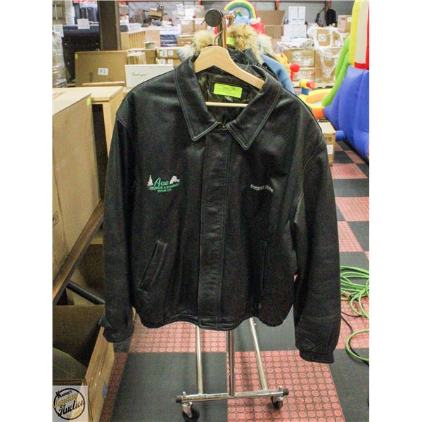 MENS XL BLACK LEATHER INSULATED WINTER