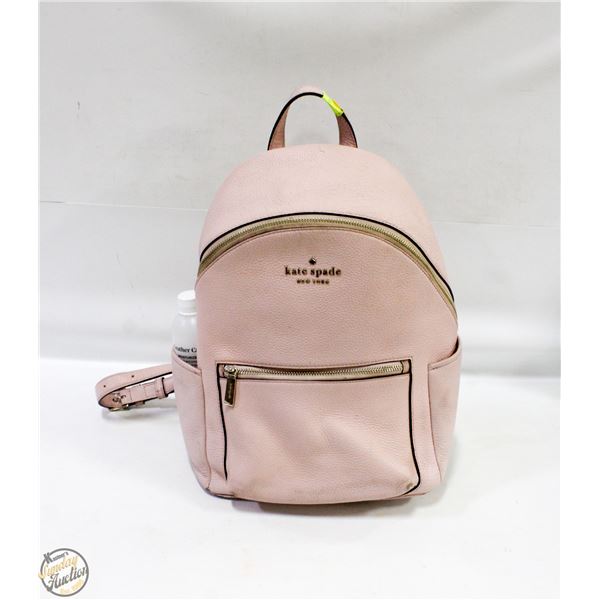 GENUINE KATE SPADE PINK LEATHER BACKPACK+BOTTLE OF