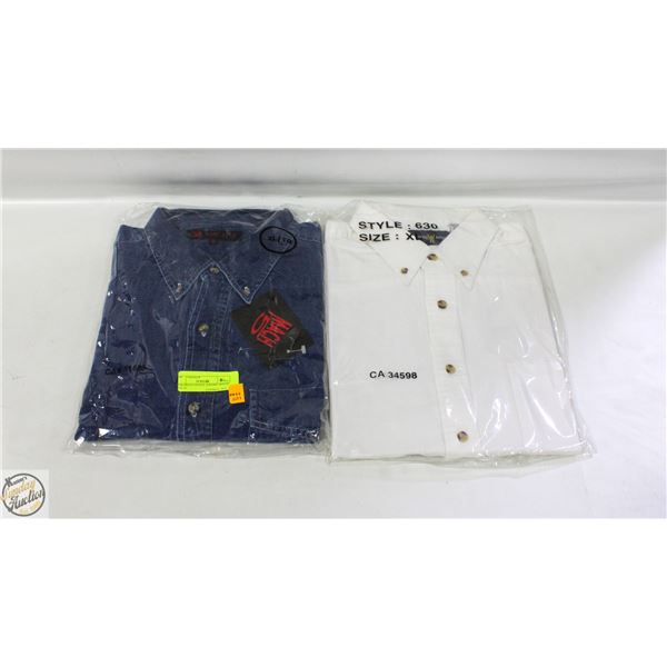 NEW MEN'S SHIRTS 1DENIM 1WHITE SIZE XL
