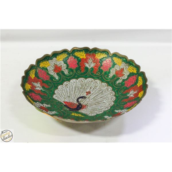 BRASS METAL PEACOCK DISH
