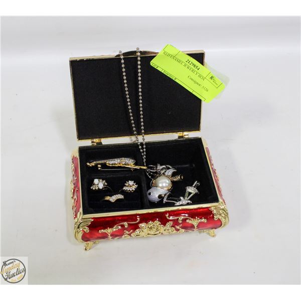 RED ENAMEL JEWERLY BOX