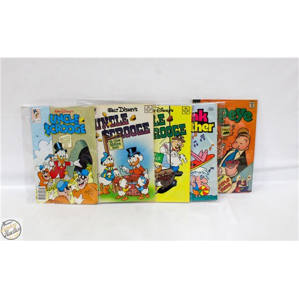 LOT OF 5 COMICS WALT DISNEY UNCLE