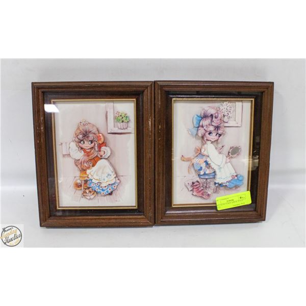 TWO 3D PICTURES APPROX  8"X10" (KLS)