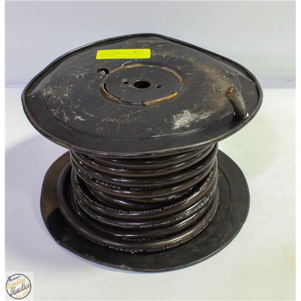 SPOOL OF ABOUT 55' OF CRANKIN CABLES 2 GAUGE