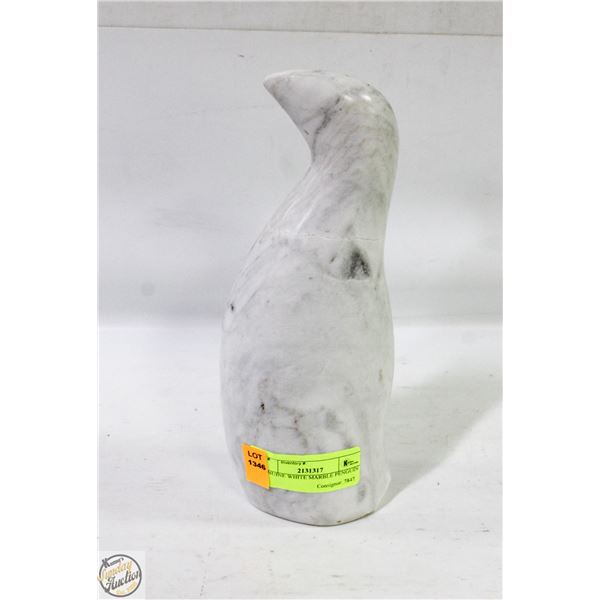 GENUINE WHITE MARBLE PENGUIN H-10" (HAS A CHIP)