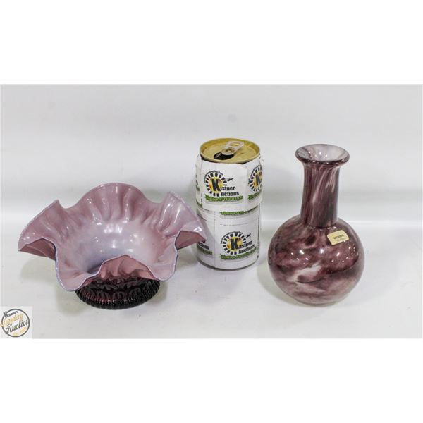 MTARFA ART GLASS VASE AND RUFFLED