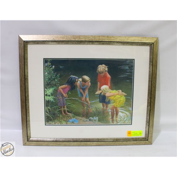 FRAMED ROBERT BATEMAN PRINT GETTING TO KNOW 12X16"