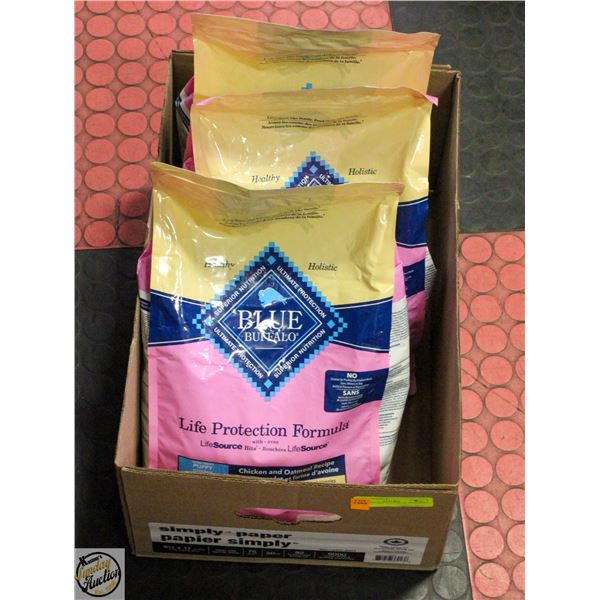 3 SEALED 6LB BAGS BLUE BUFFALO PUPPY
