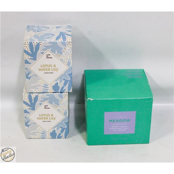 NEW LOT OF 3 CANDLES (X2)
