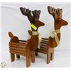 Image 1 : 2 WOOD RAINDEER DECORATIONS 22"HIGH X 18"