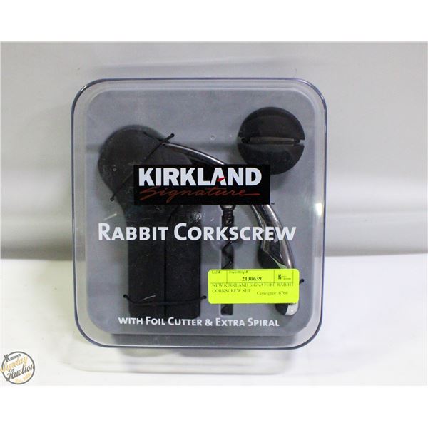 NEW KIRKLAND SIGNATURE RABBIT CORKSCREW SET
